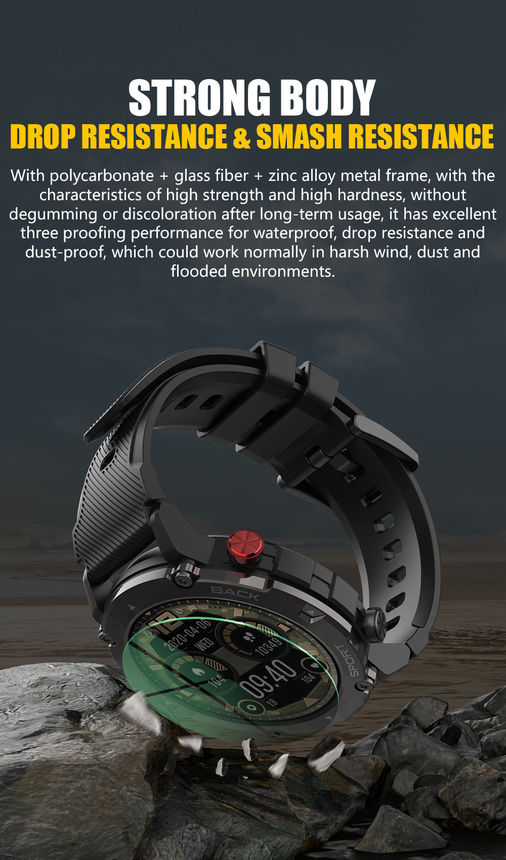 Touch Screen Tactical Smartwatch with Text and Call, Heart Rate, Blood Oxygen, and Activity Trackers