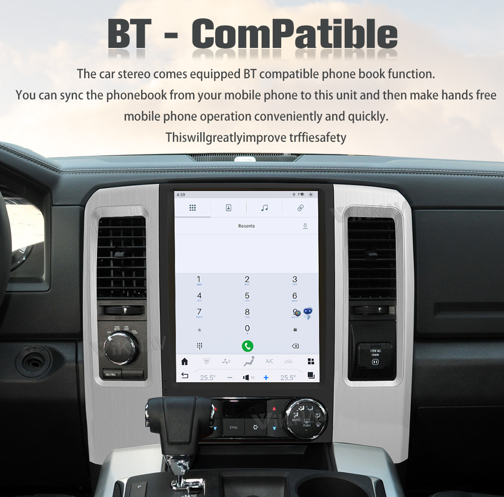 12.1 inch Head Unit For 2008-2011 Dodge Ram GPS Navigation Multimedia player Touch Screen Support Wireless Carplay