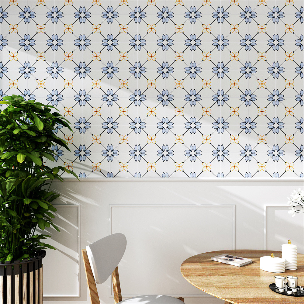 Beige 20x20cm Waterproof Interior Floor Flower Ceramic Rustic Tiles For Bathroom And Durable Tile For Kitchen
