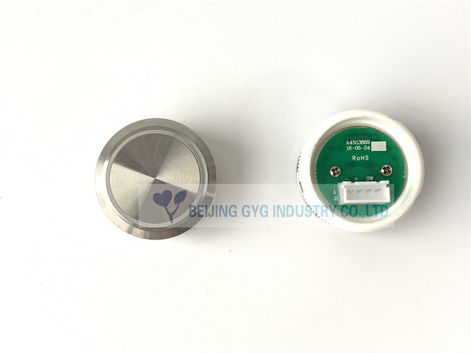 ROUND HAIRLINE STAINLESS STEEL ELEVATOR PUSH BUTTON BLANK CHARACTER