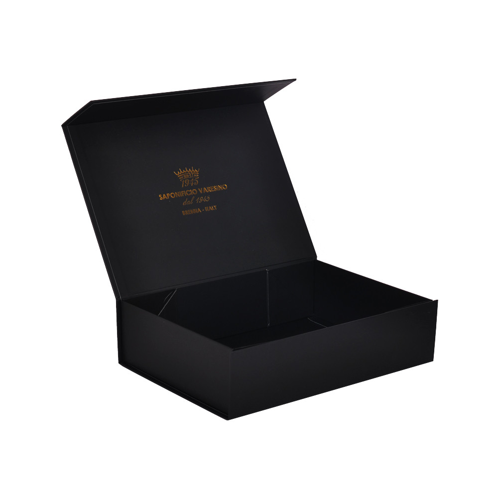 Black Stamping Magnetic Gift Paper Box Packaging Clothing Women Bags 30x22x8cm
