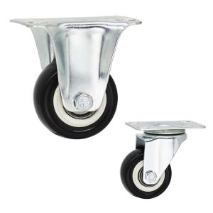  PP Core Rigid Wheel 2&quot; Fixed Plate Soft Light Duty Casters For Small Trolleys Manufactures
