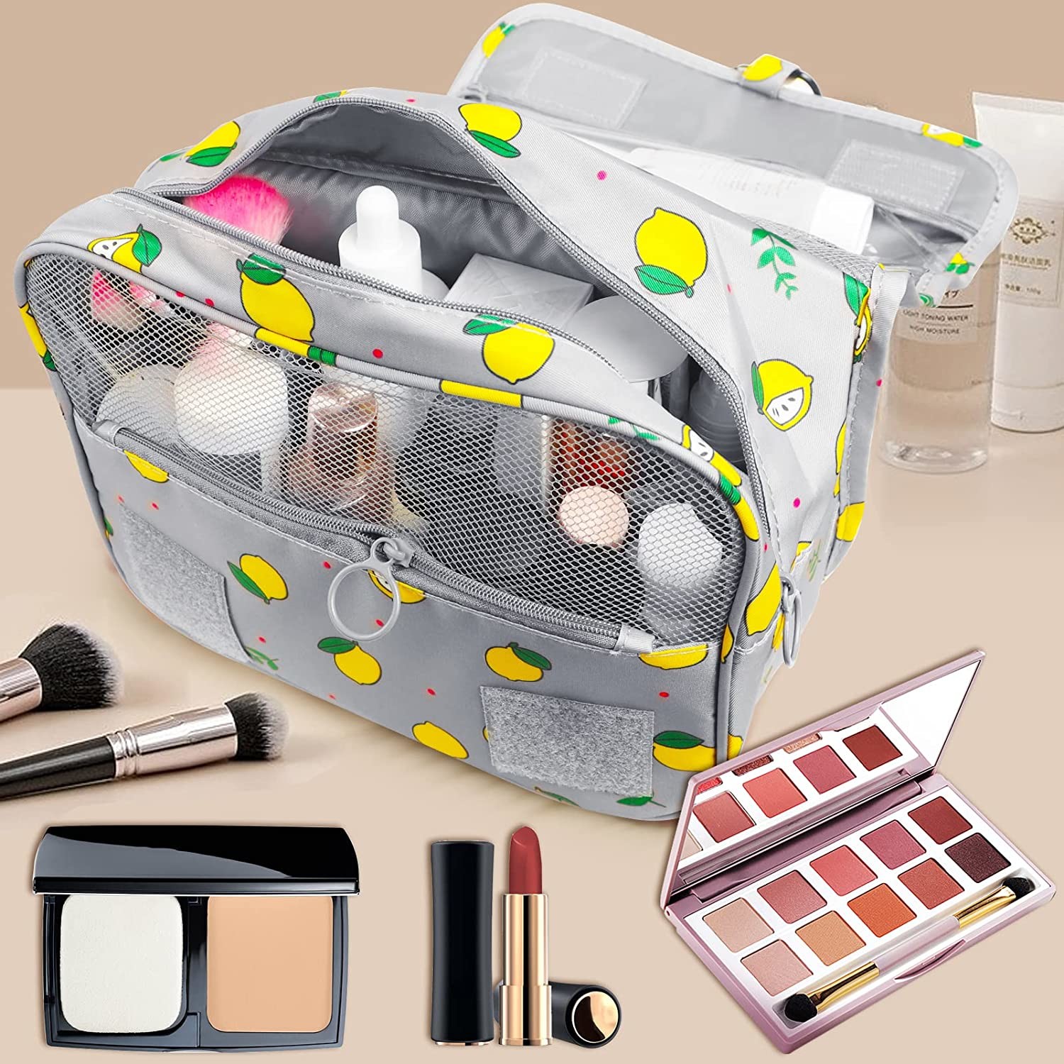 Waterproof Soft Toiletry Bag for Traveling Women Girls Cosmetic Travel Bag Multifunction Shower Bag with Strong