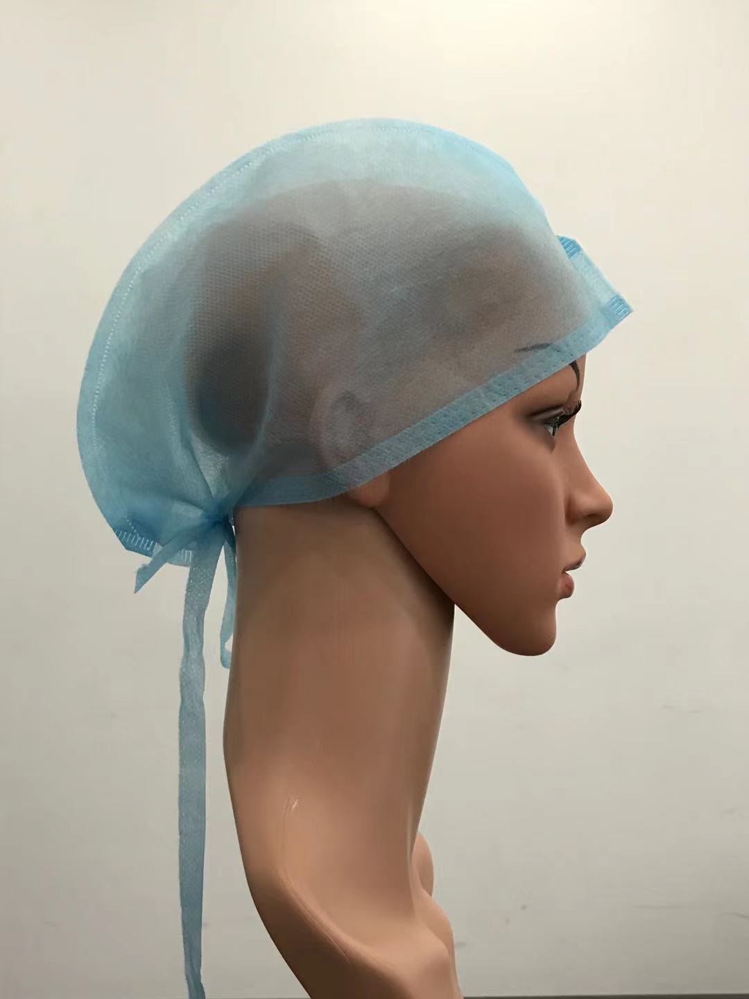 Wholesale Disposable Nonwoven Medical Doctor Surgeon Cap With Ties and Elastic Hospital Operating Doctor Head Cover