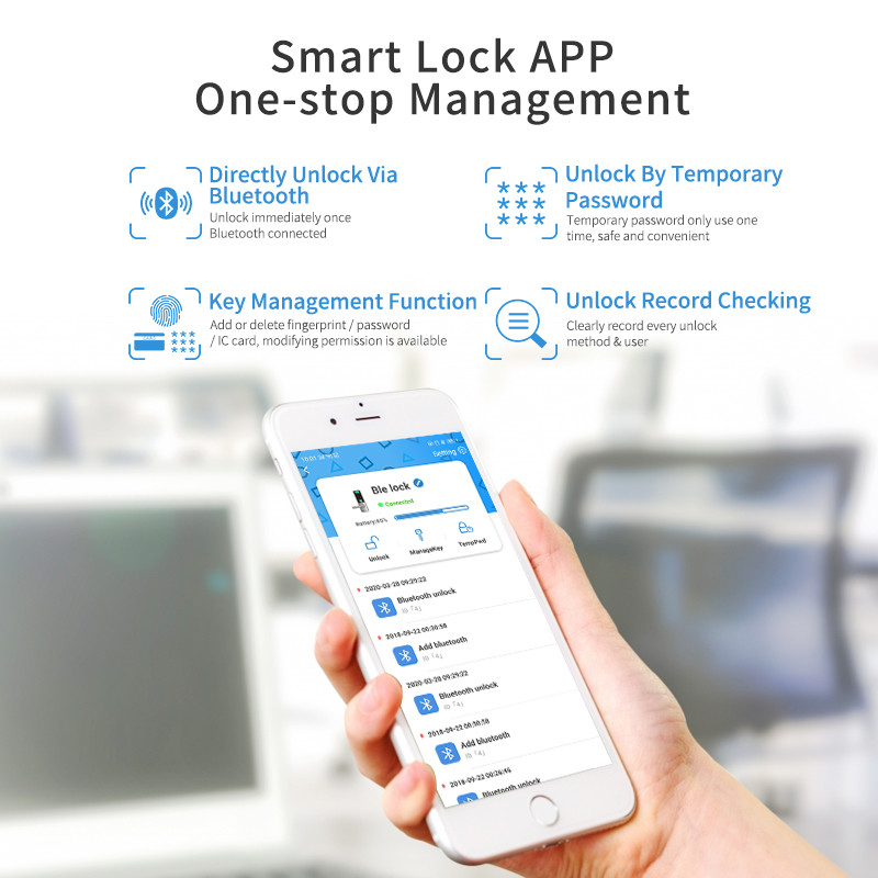 Keyless Entry Mortise Door Lock with Biometric Fingerprint Touchscreen Keypad Smart Lock