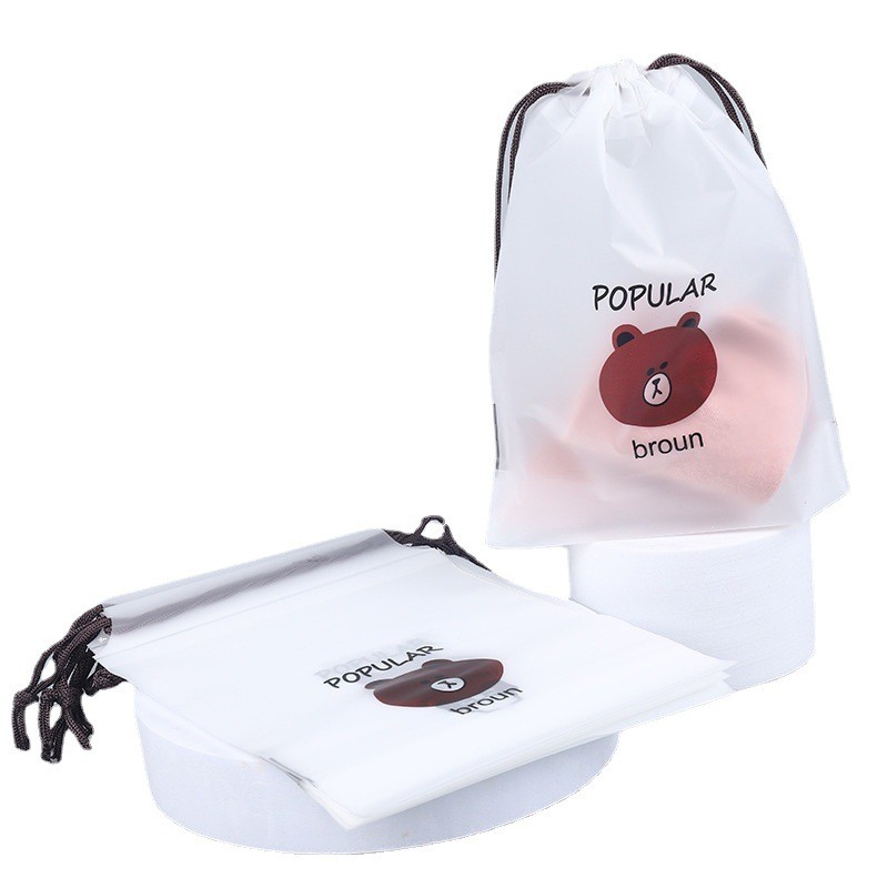 Eva Plastic Drawstring Bag Travel Split Shoe Storage Bag Bear Wash Towel