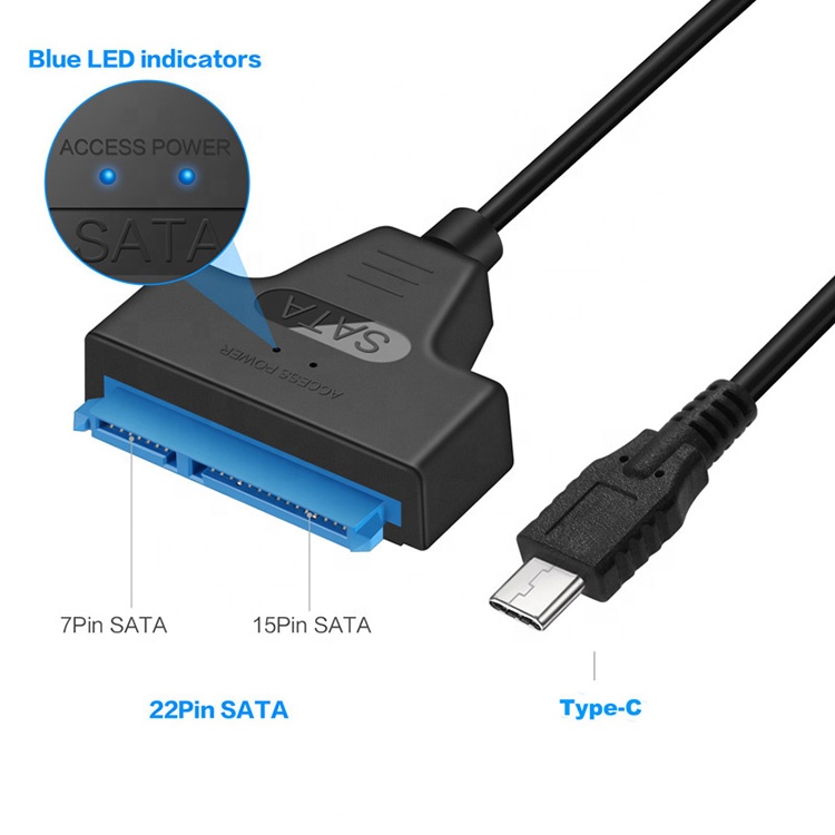High Speed 5Gbps SDD HDD Hard Drive 2.5 Inch USB Type C 3.1 to Sata Adapter Cable