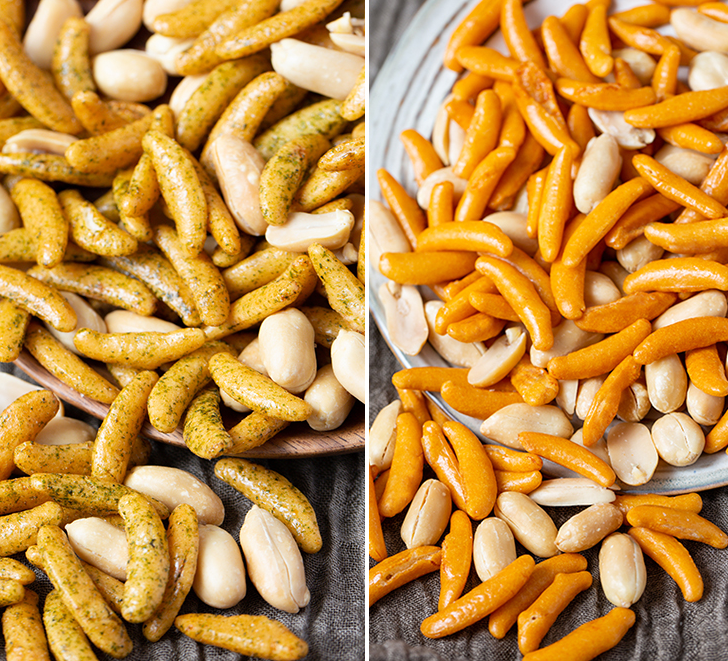 Persimmon Seed Shaped Japanese Rice Crackers Roast Healthy Nut Snack