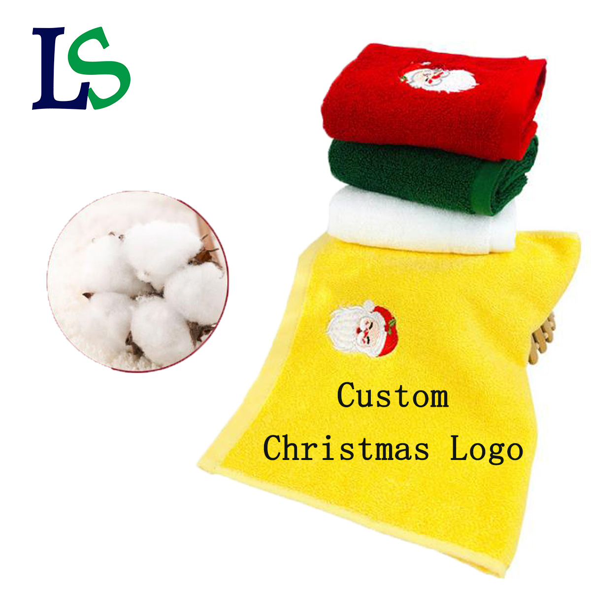 2023 Christmas Towel Gift Set Hypoallergenic Cotton Towels in Gift Box with Embroidery