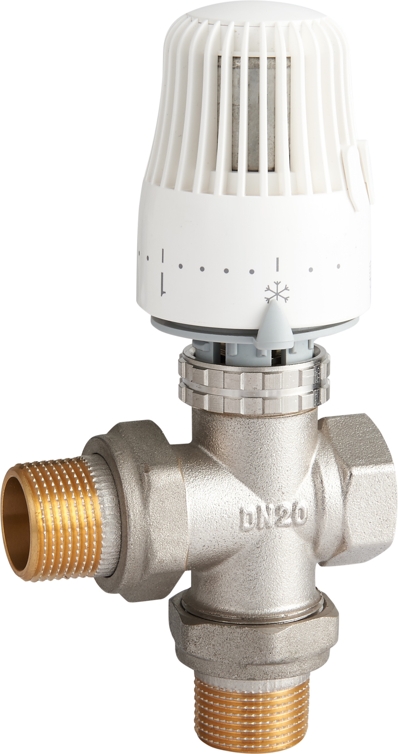 4610 Thermostatic Brass TRV Vertical Manifold Valve DN20 DN25 with Female Threaded Inlet x Flexible Male Nipple Outlets