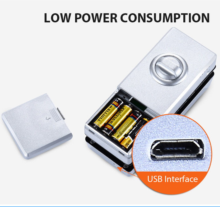 Glass Door Electronic Door Locks With Fingerprint Password Remote Control