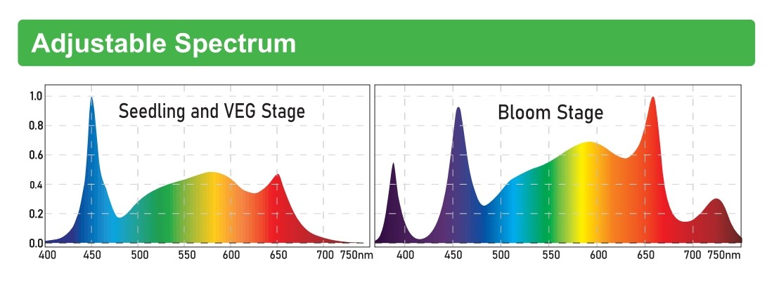 Full Spectrum Grow Lights 1000W With UV And IR / Spectrum Adjustable / Dimmable