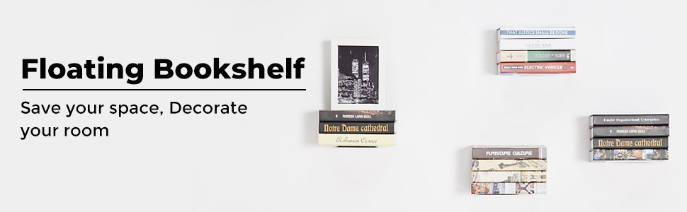 Effortlessly Organize Your Books with Large Rustless Invisible Floating Bookshelf