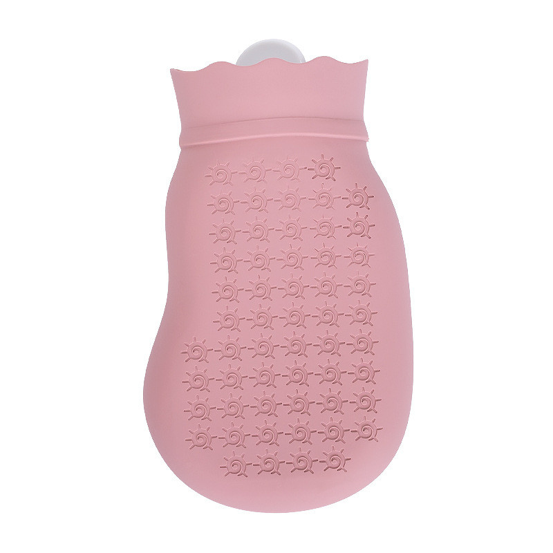 500ML Leakproof Rubber Hot Water Bottle With Soft Cover For Menstrual Bed Warming