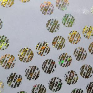 China Printed Bottle Jar Tamper Proof Seal Sticker Security Self Adhesive Gold Foil on sale