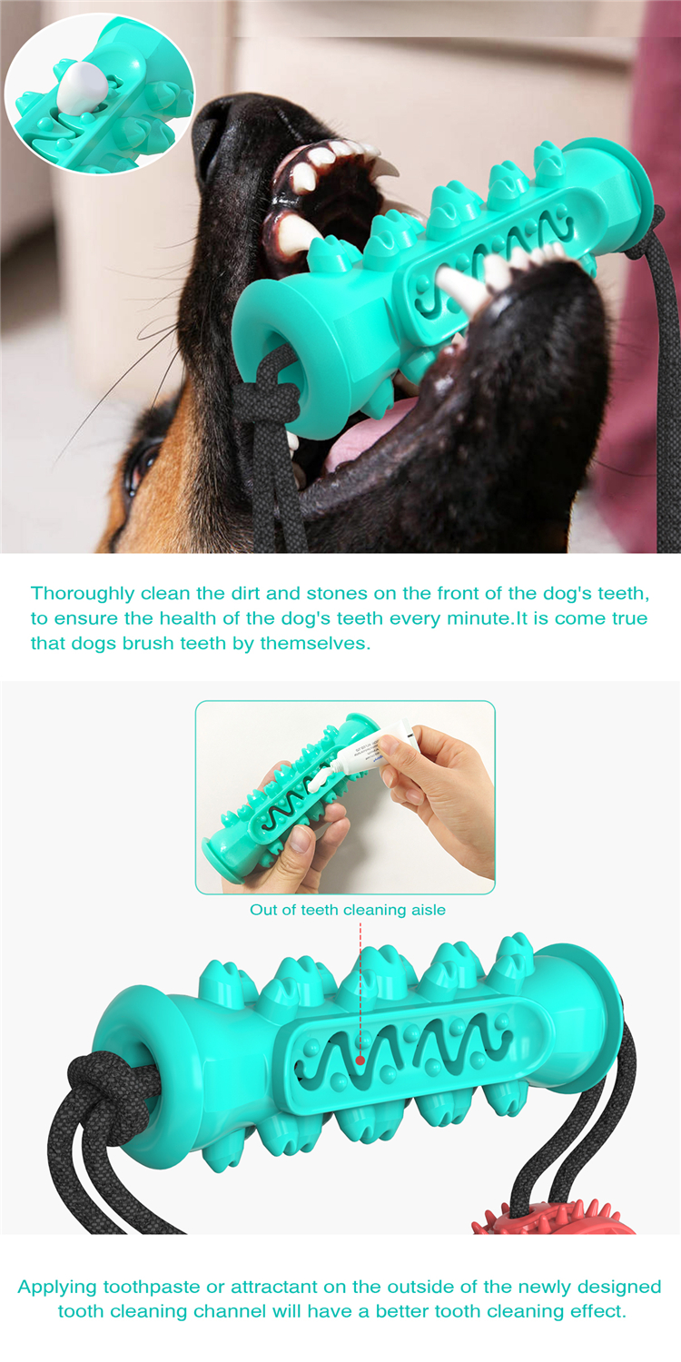 New Type Top Sale Eco-friendly Dog Toothbrush Toy Stick Rope Pet Molar Bite Ball Toys