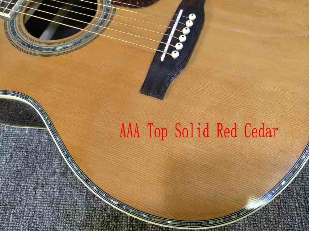 39 inches ooo45s Acoustic Guitar Top AAA Solid Red Cedar Abalone Binding Body With Fishman Pickups Rosewood fingerboard
