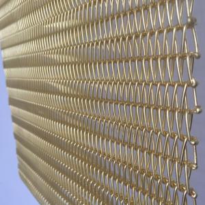 Architectural Round Wire Spiral Link Mesh , Decorative Woven Mesh For Stairway