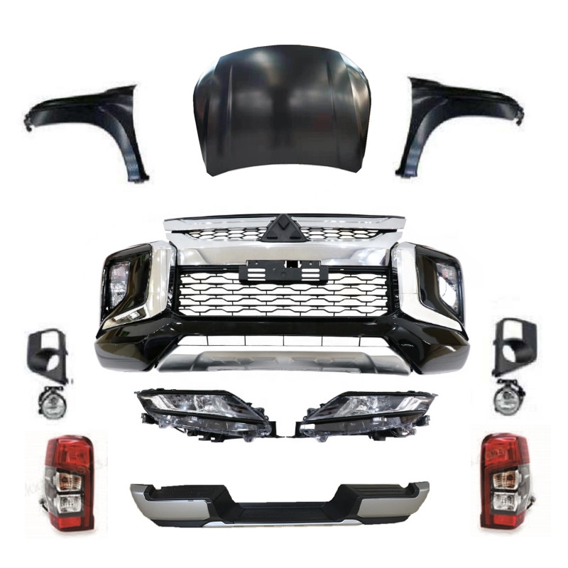 Custom Pick Up Car Front Bumper Grill Facelift Body Kit For Mitsubishi Triton 2012-2019 Upgrade To 2020