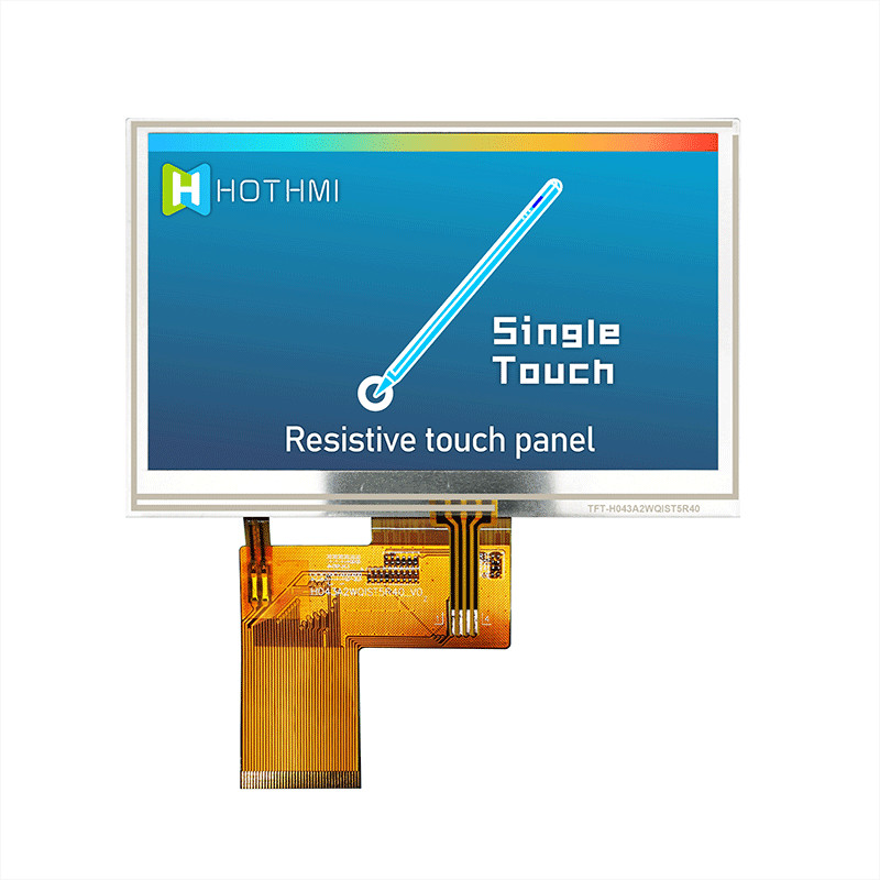 4.3" Inch Resistive Touch Panel Tft Lcd 480x272 Ips Lcd Monitors Tft Lcd Display Manufacturer