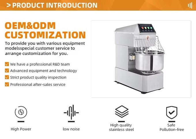 Baking Machine 30L Dough Kneader Industrial Bread Spiral Dough Mixer Dough Mixer With Stainless Steel