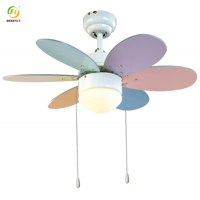 Rainbow Color 76cm / 30" Ceiling Fan With Light Pull Chains