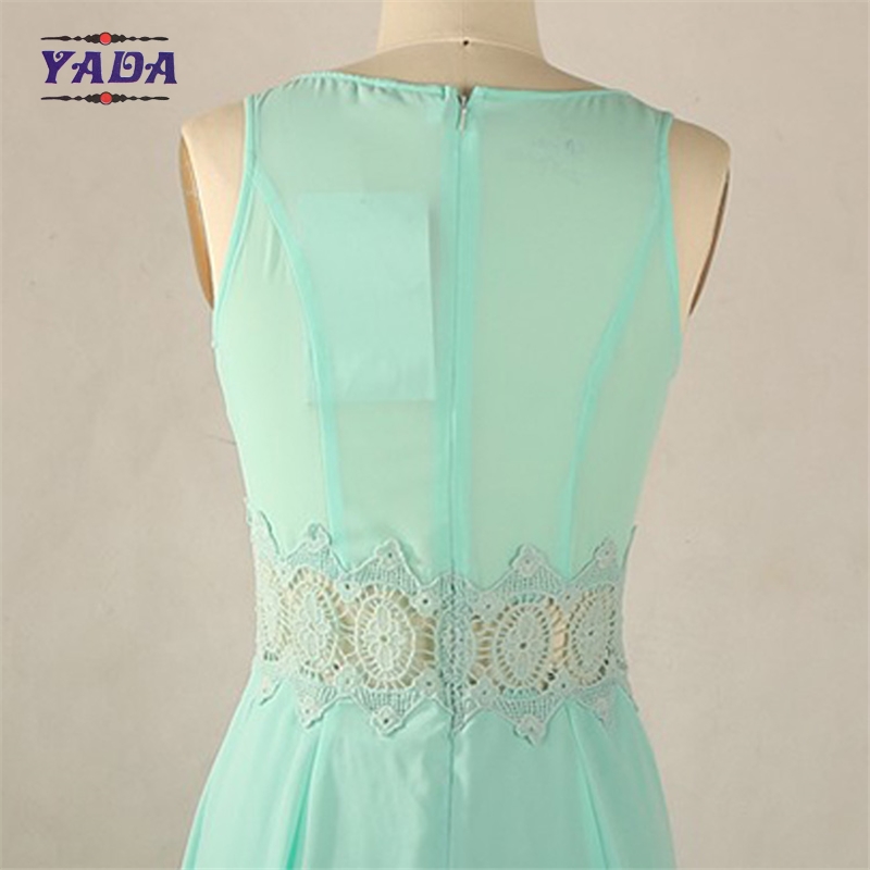 Fashion lace fabric summer designer one piece party China woman chiffon dress large size with high quality