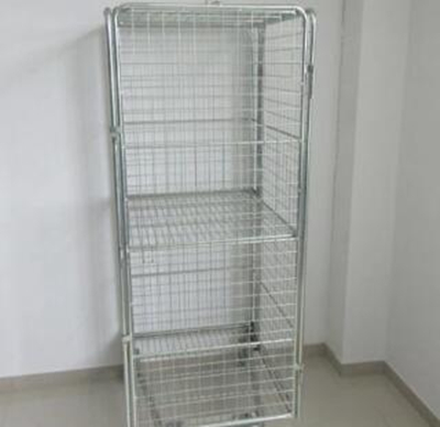Metal Customize Supermarket Roll Cages With Removable Flat Shelves