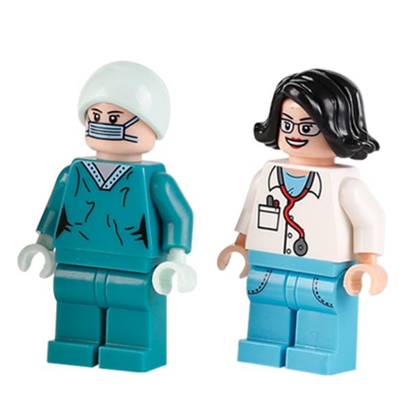 MOC character career model hospital patient nurse paramedic doctor mini figures