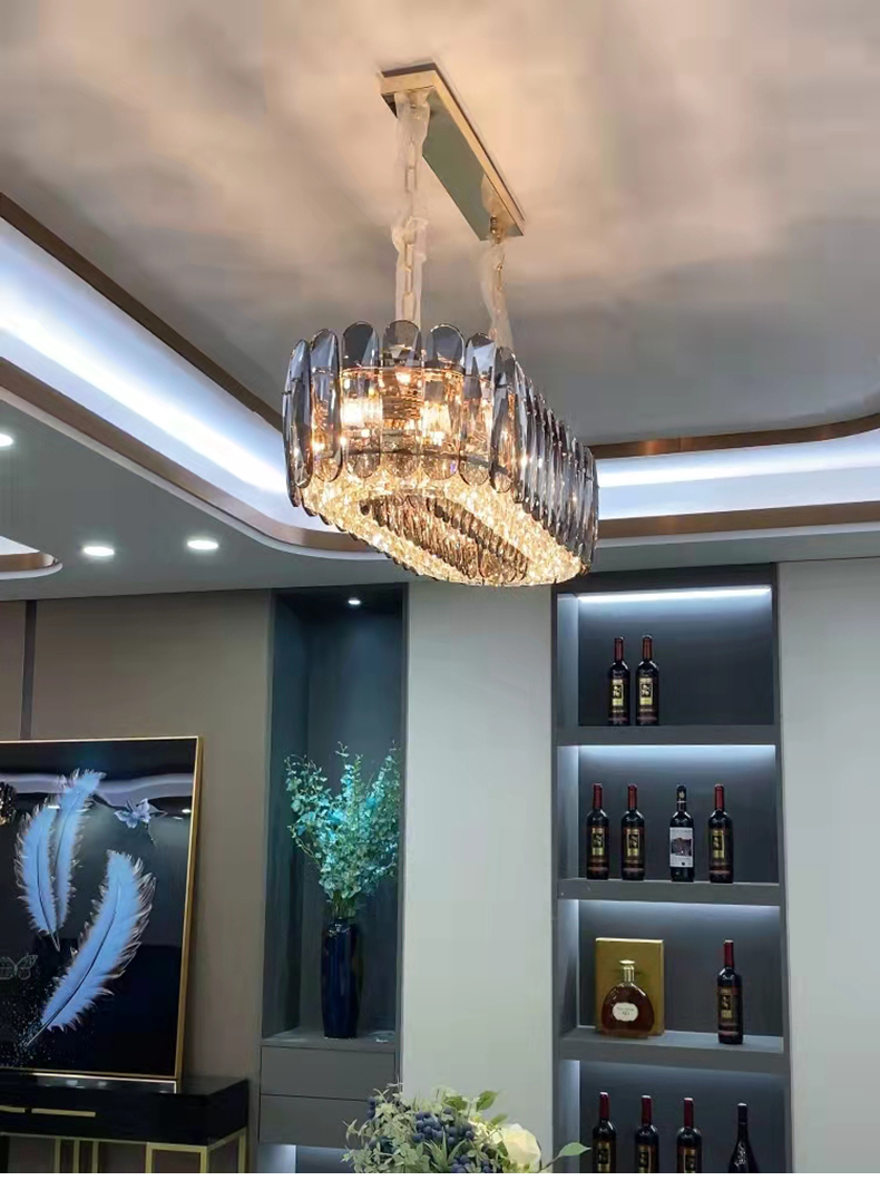 Led Crystal Chandelier For Living Dining Room Round Rectangle lounge lights(WH-CY-224)