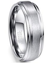 Polished Sliver Men's Wedding Ring Gold Tungsten Carbide Tungsten Steel Ring