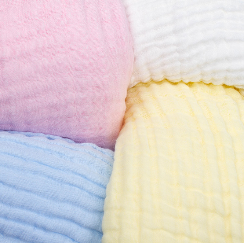 Fastness Dyeing Blue Natural Gauze Fabric Chick Autumn Combed Cotton