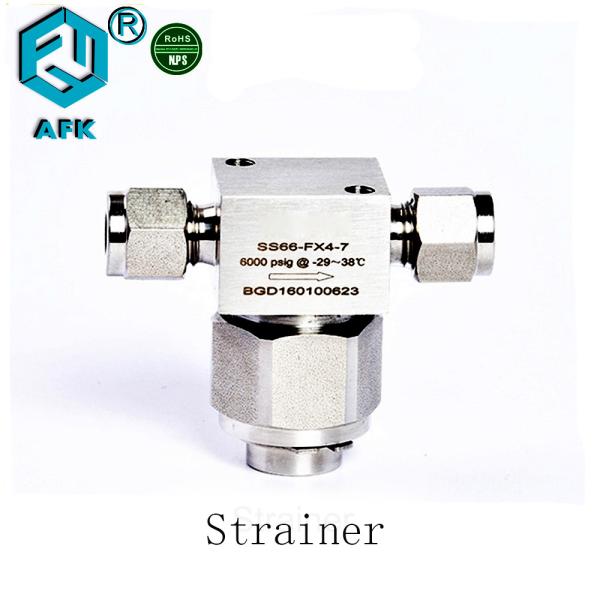 High Pressure Stainless Steel T Strainer Poppet 2μM~40μM