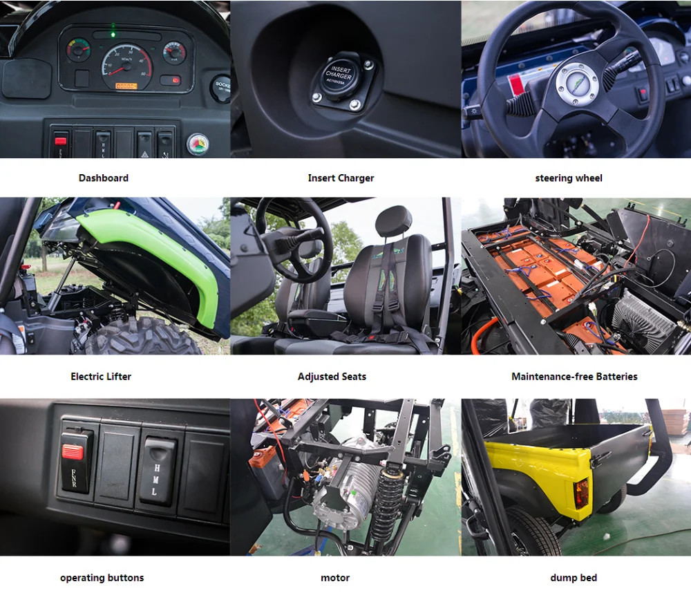 5KW/8KW TWO SEATS ELECTRIC FARM UTV 4X4 CARRIER TRUCK WITH EEC