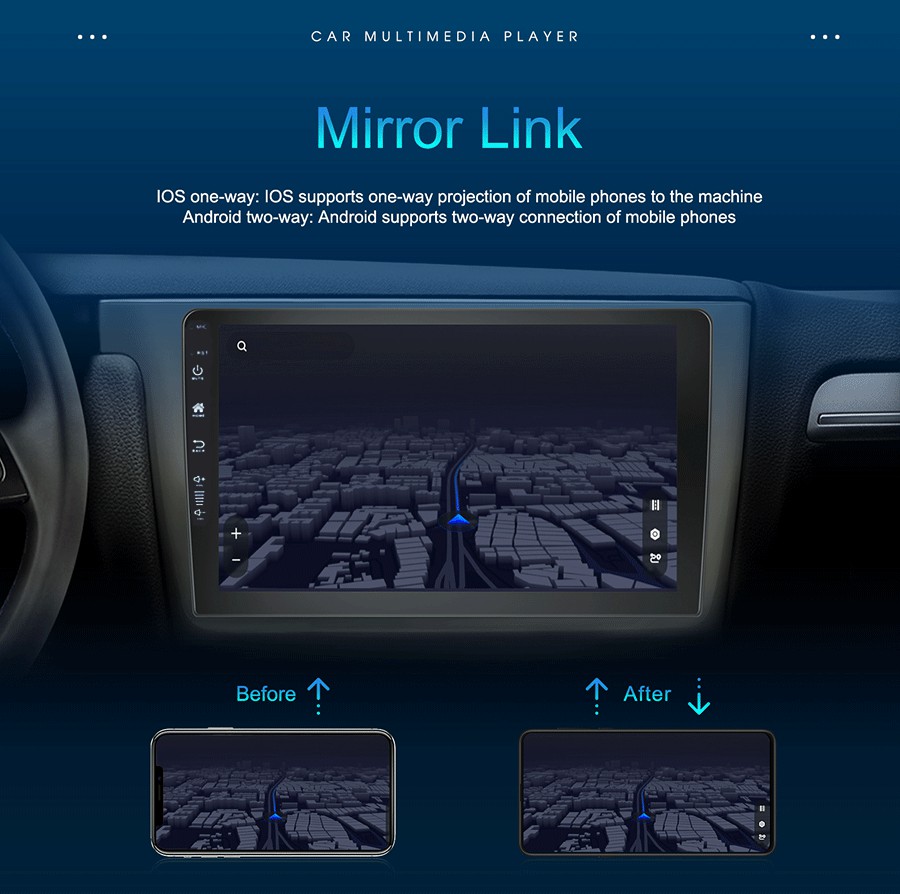 9inch Car Radio Multimedia Player for Toyota Ford VW Hyundai KIA Nissan Built-in WiFi