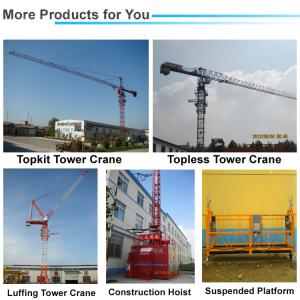 D80 Jib Luffing Tower Crane with 40m Boom 1.5t End Load and 6t Max. Load