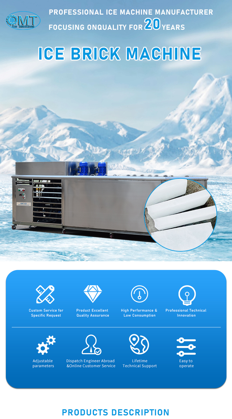 3T Salt Water Ice Block Machine Stainless Steel Clear Ice Block Making Machine