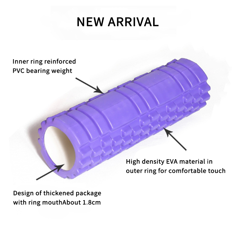 30*10cm PVC Bearing Yoga Foam Rollers Self Myofascial Release Black