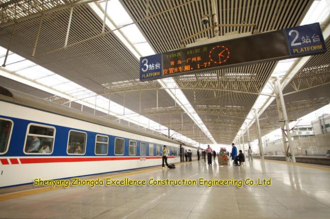 Galvanized steel truss space frame bus/train station