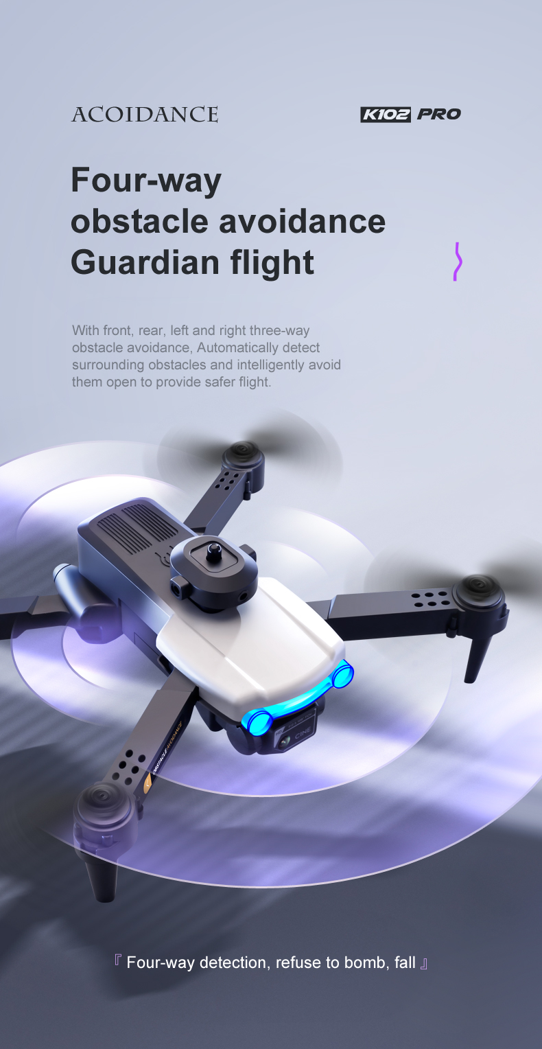 Beginner Operator Skill Level K102 PRO Drones Camera for Adults 4k Live Video RC Quadcopter Helicopter