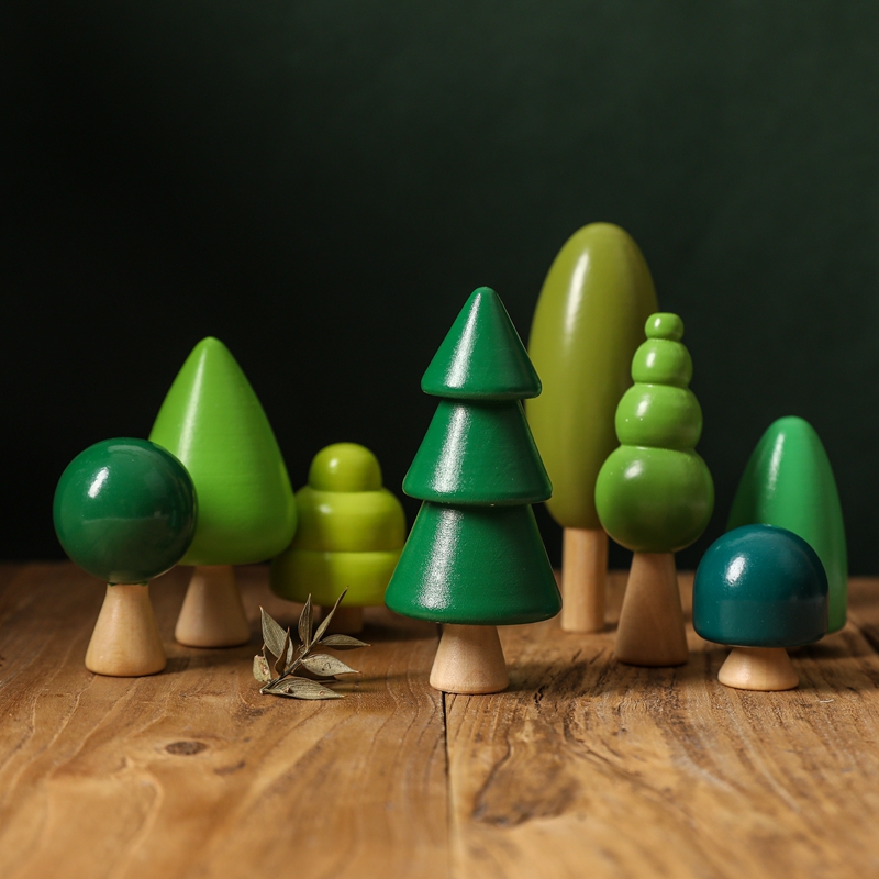 Mushroom Shape Wooden Blocks For Children Educational