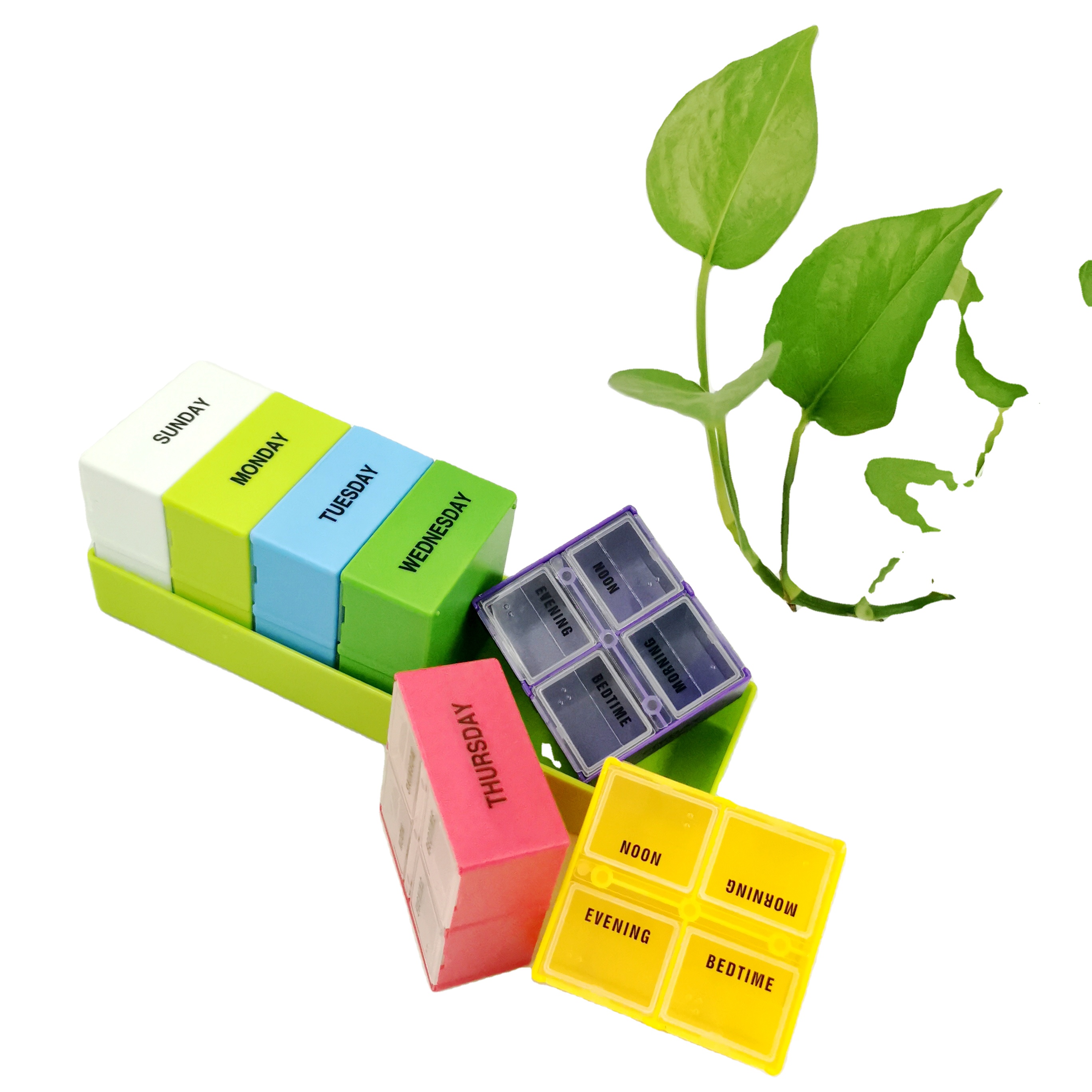 7 Day Weekly Pill Medicine Dispenser Box Flower Shape 7 Cases Vitamin Fish Oil 12cm
