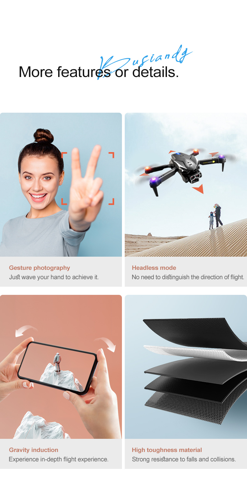 Triple Camera Drone With Obstacle Avoidance Quadcopter Uav Lu600 Flight Time About 4-5min Plastic Construction