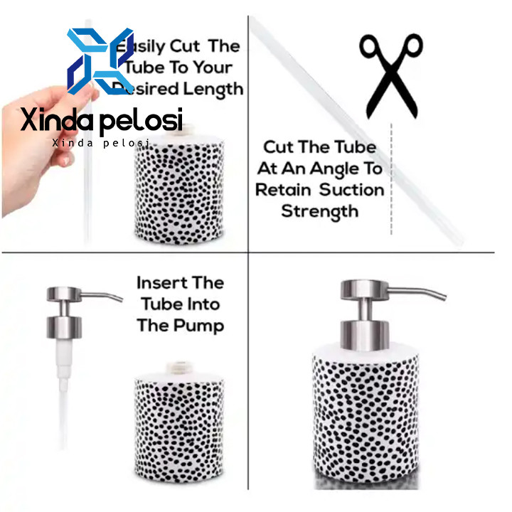 22 400 20 410 Empty Stainless Steel Refillable Lotion Pump Bathroom Satin Brushed Press Type