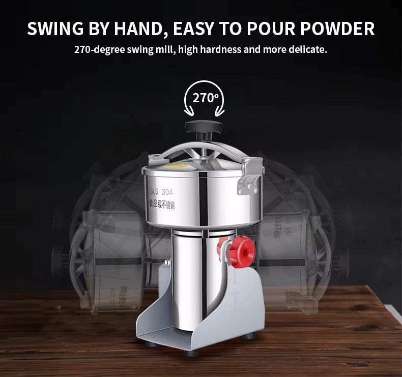 Mini Home 2500G Grinder Small Rice Corn Walnut Coffee Cocoa Peanut Soybean Sesame Flour Mill Machine