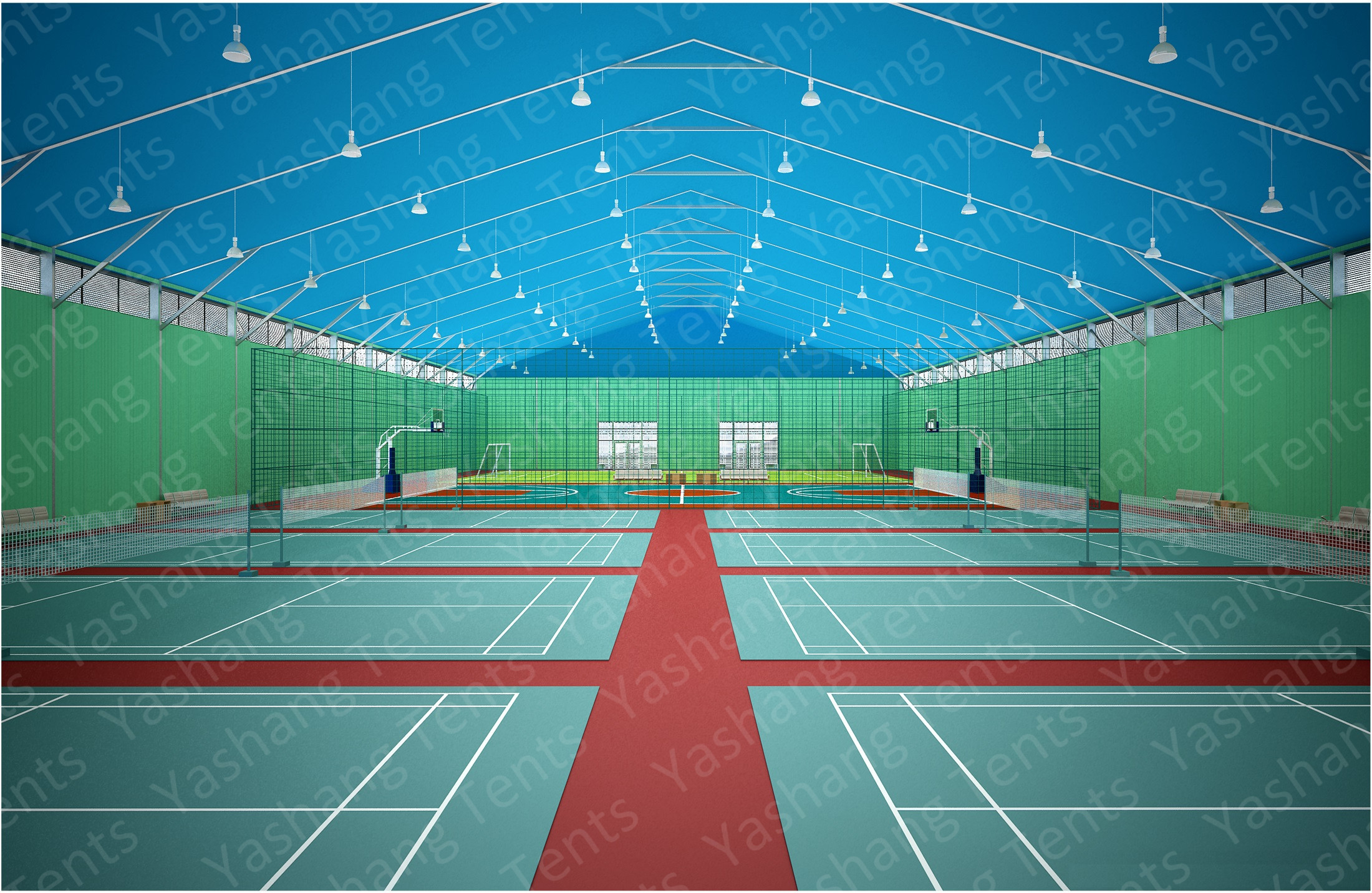 Badminton Courts Sport Event Tents , Semi Permanent Tents For Sporting Events