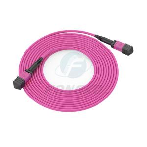  1 Meter 12 Cores OM4 MPO Fiber Optic Patch Cord And Pigtail Jumper For Data Center Manufactures