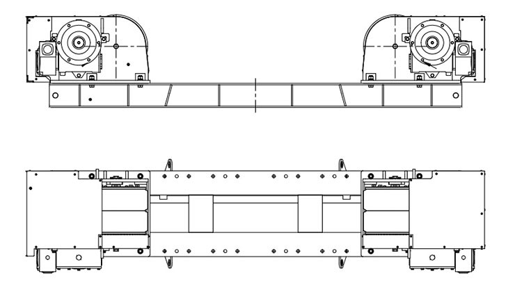 160 Tons Conventional Pipe Turning Rollers , Pipe Tank Welding Rotator