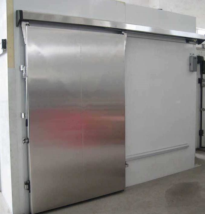 Automatic PU Sandwich Panel Stainless Steel Sliding Door For Cold Room
