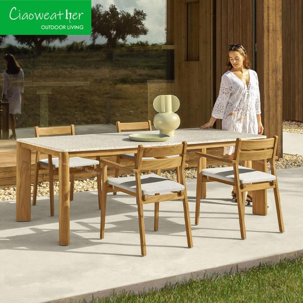 NO Folded Natural Teak Garden Chairs for Outdoor Patio Rattan Chairs Mail